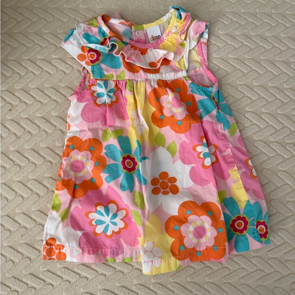Circo Pink and Orange Floral Kids Dress